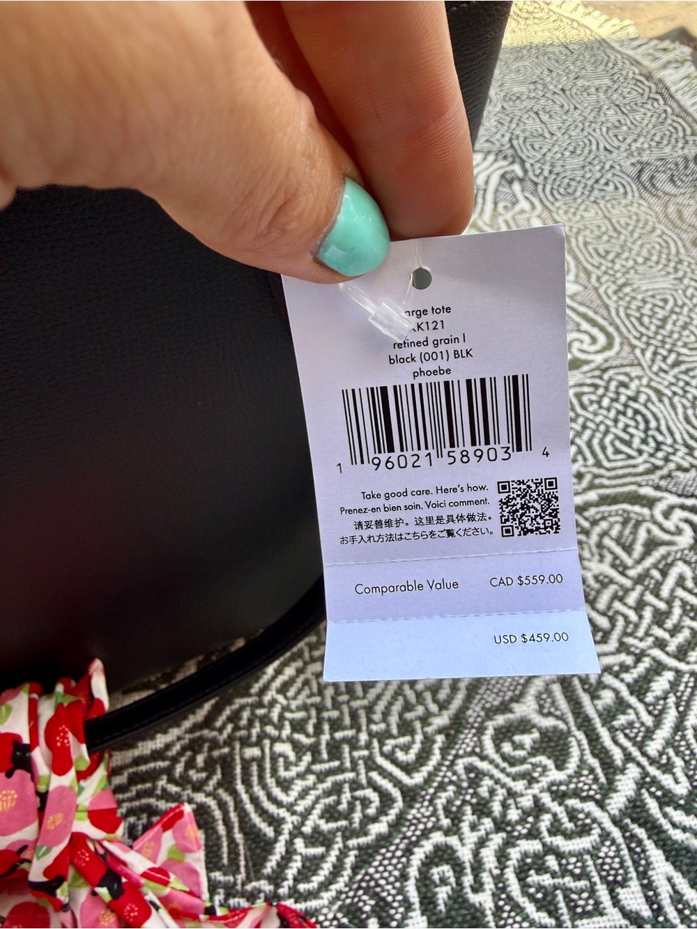 New Large Kate Spade Phoebe Tote Bag Black Leather - Picture 3 of 9
